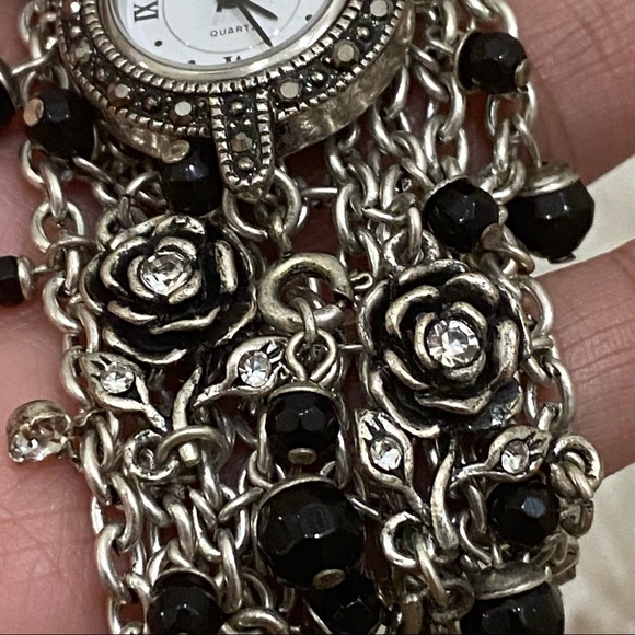 White House Black Market Chain Beaded Watch